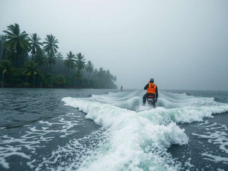 Kerala Coastal Cruise gameplay during monsoon with rain and rough waters
