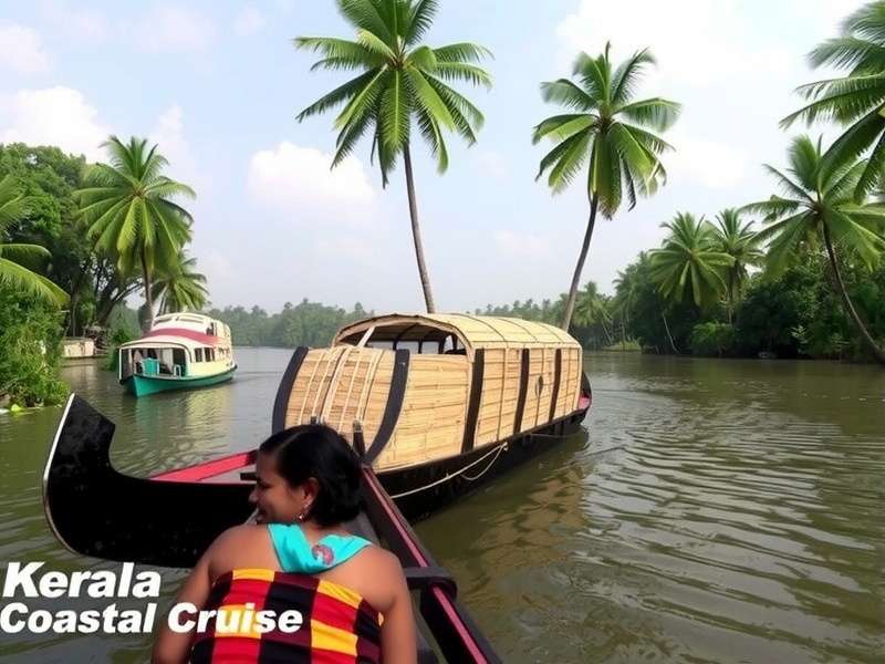Kerala Coastal Cruise main gameplay showing a houseboat in backwaters